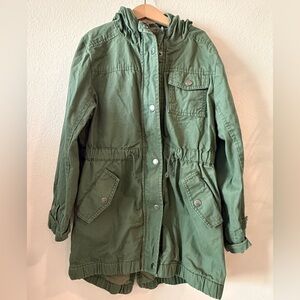 Kids Gap Olive Green Hooded Utility Jacket